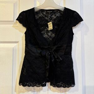 Bebe Vintage Black Lace Top